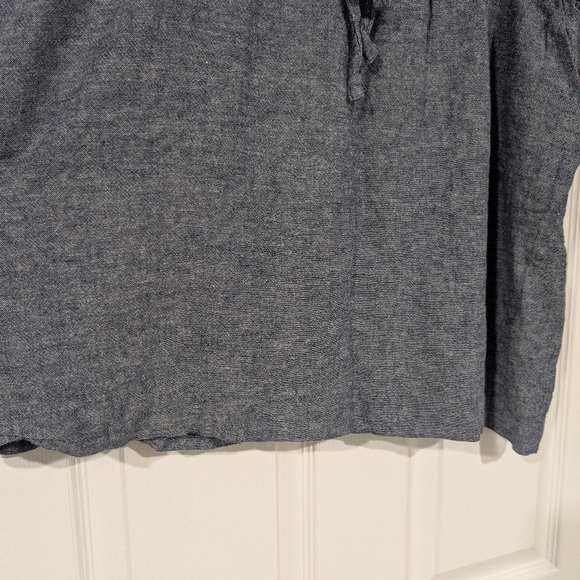 Ann Taylor Blue Chambray A-Line Skirt Drawstring Closure in Size XL - Picture 3 of 9